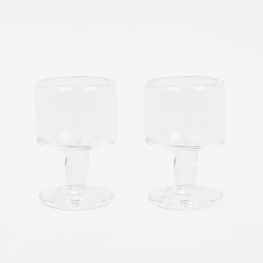 0405 Stem Glass 2 - Clear - Small - Set of 2