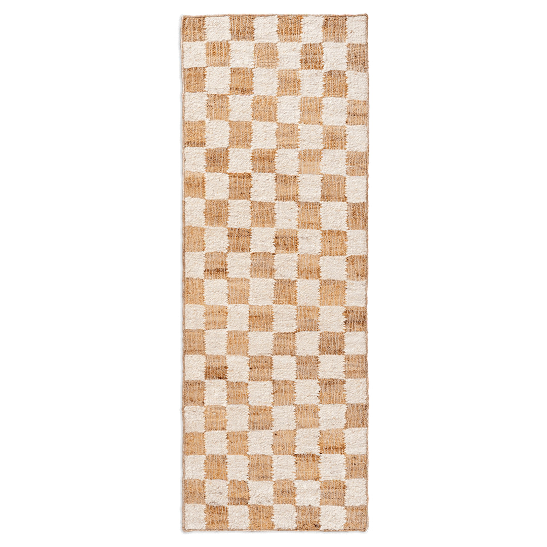 Check Wool Jute Runner