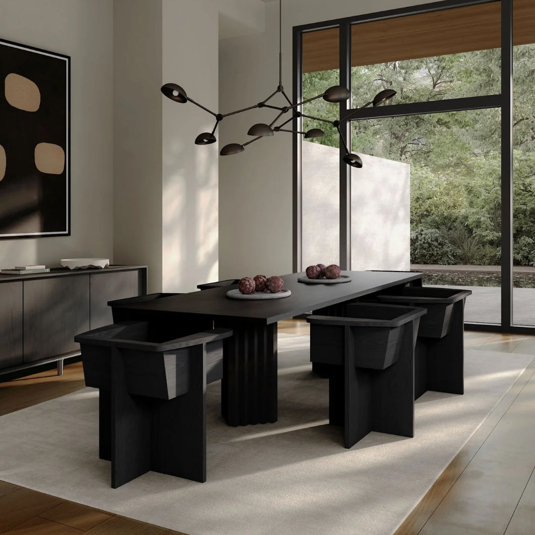 Arc Dining Table - Rectangular Top - Coffee Black Oak