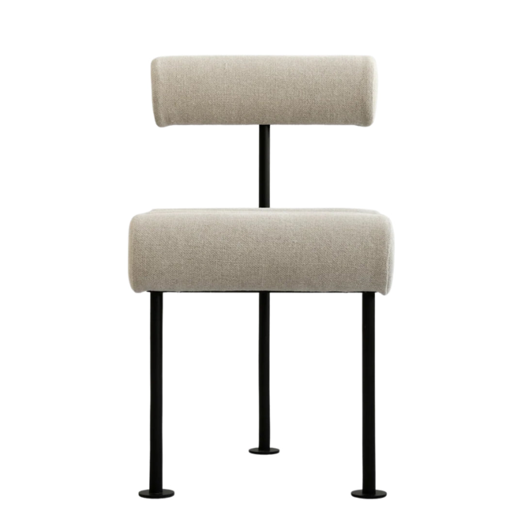 Hiro Dining Chair, Black Frame - Sand