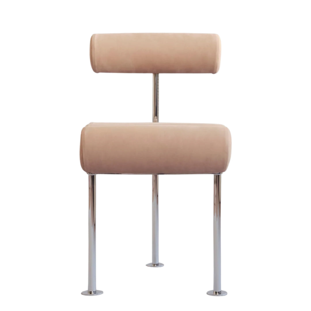 Hiro Dining Chair, Stainless Steel - Nubuck