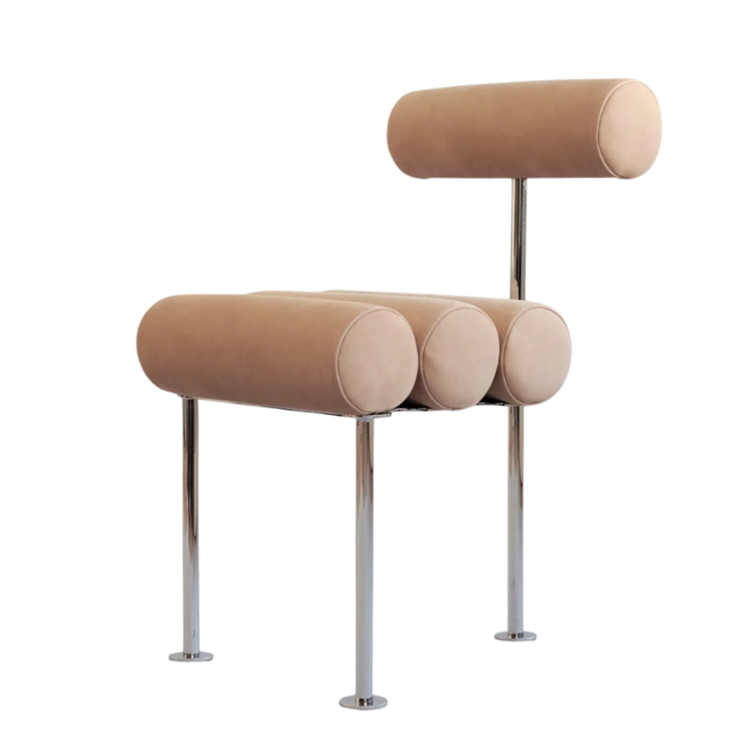 Hiro Dining Chair, Stainless Steel - Nubuck