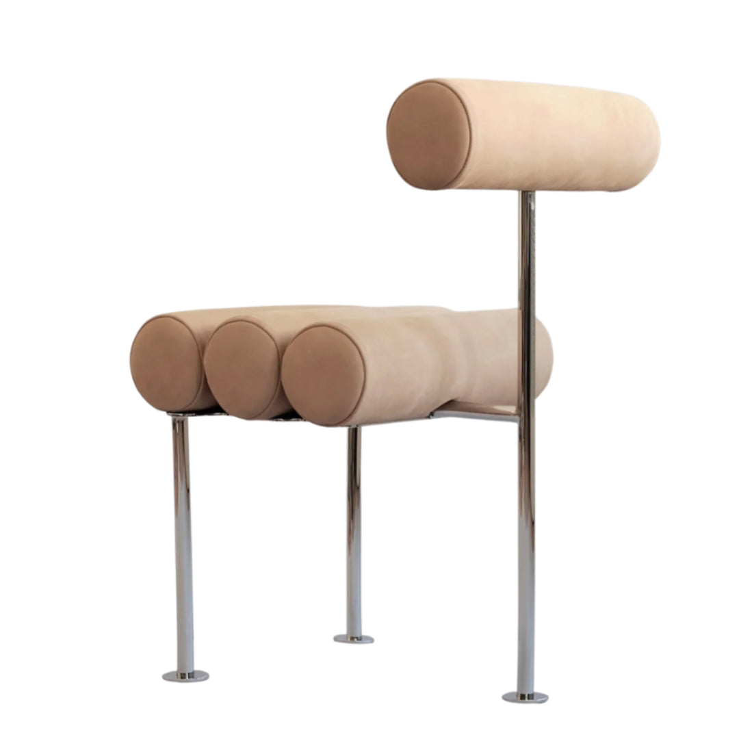 Hiro Dining Chair, Stainless Steel - Nubuck