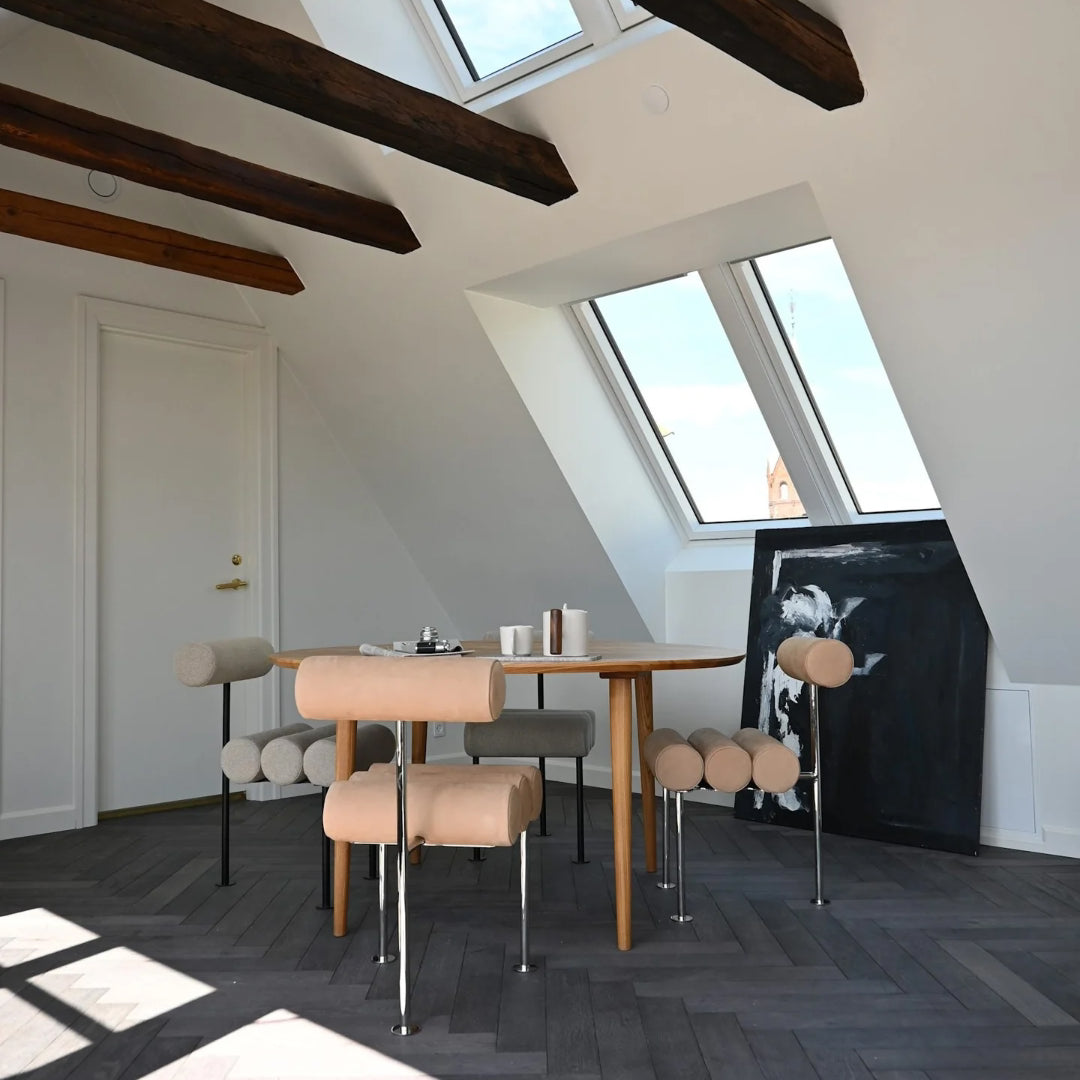 Hiro Dining Chair, Stainless Steel - Nubuck