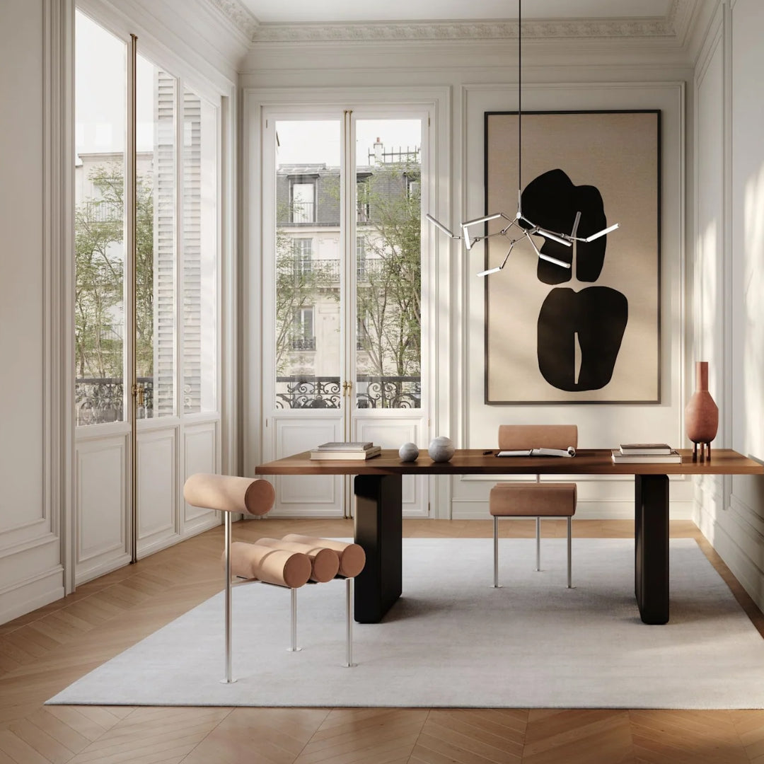 Hiro Dining Chair, Stainless Steel - Nubuck