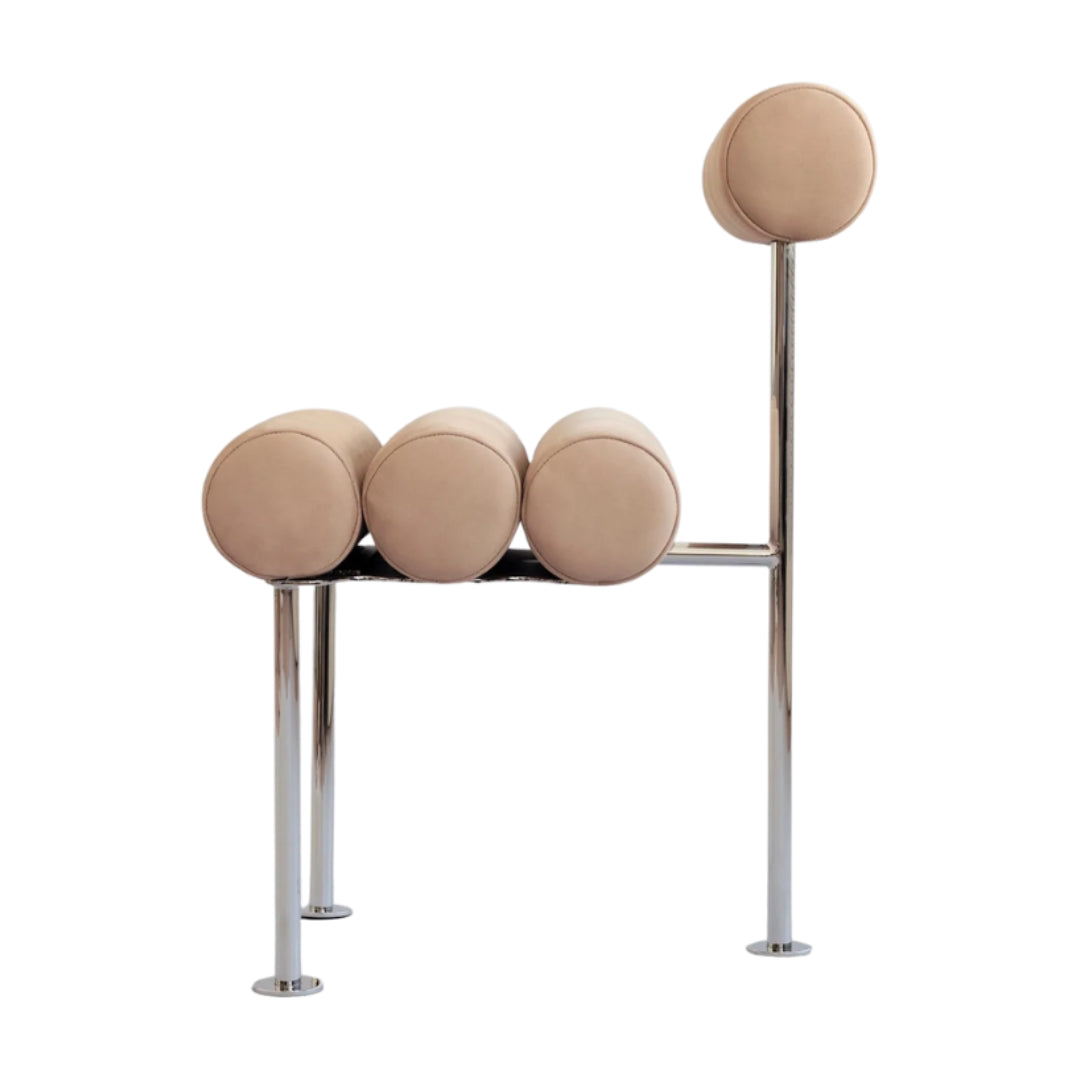 Hiro Dining Chair, Stainless Steel - Nubuck