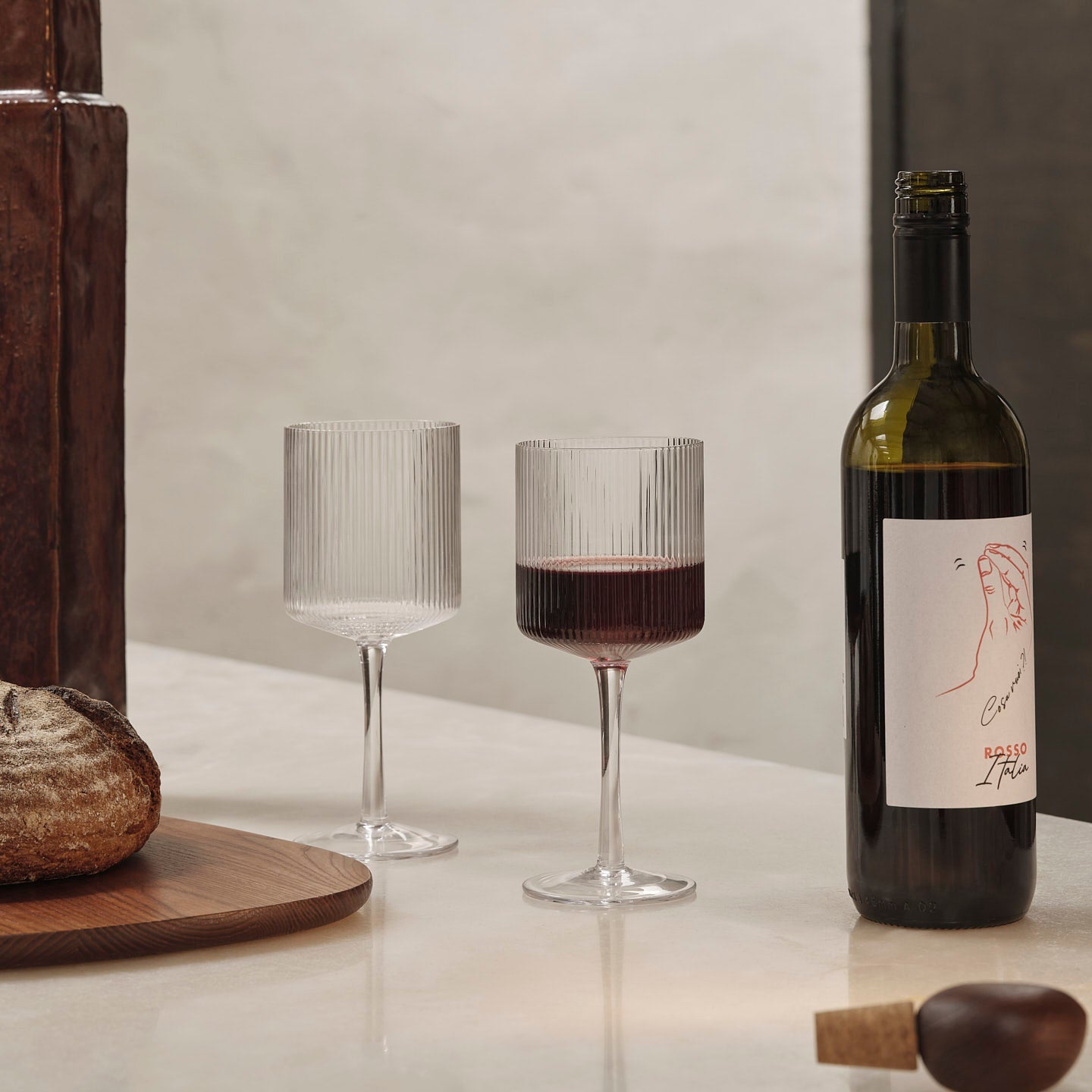 Ripple Red Wine Glasses - Set of 2 - Clear