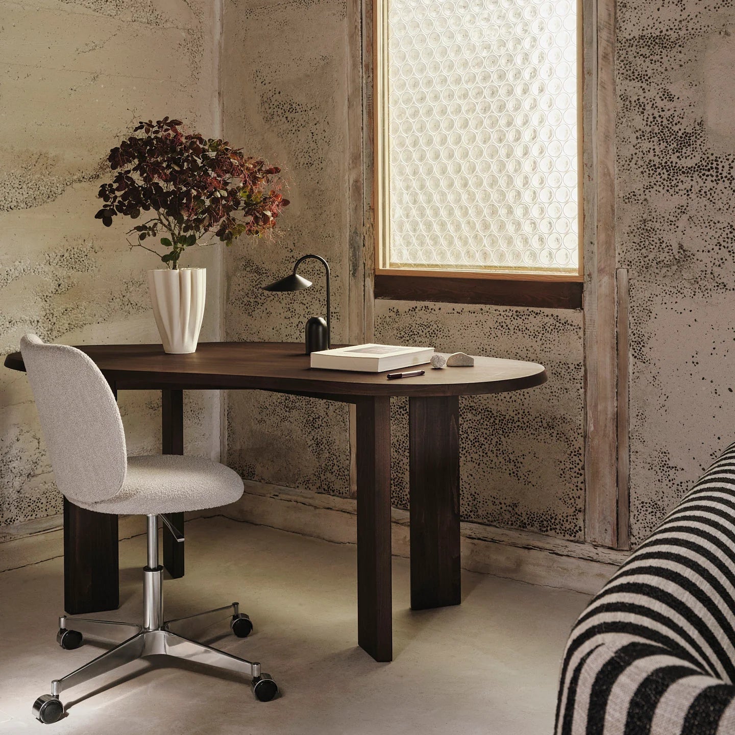Rico Chair - Castors - Soft Bouclé - Natural
