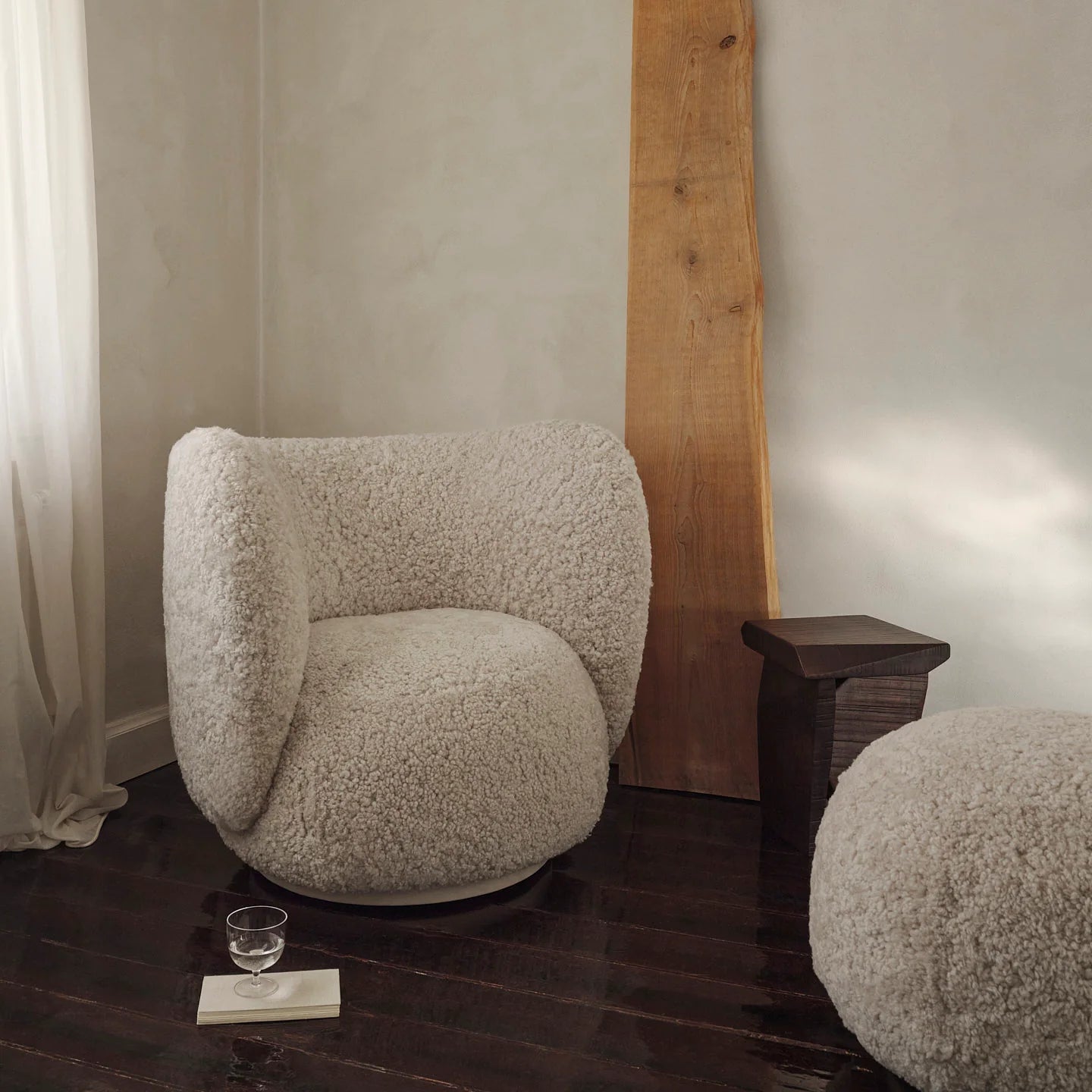 Rico Pouf - Sheepskin - Moonlight