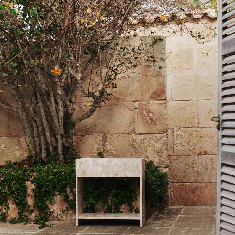 Stone Plant Box with Shelf
