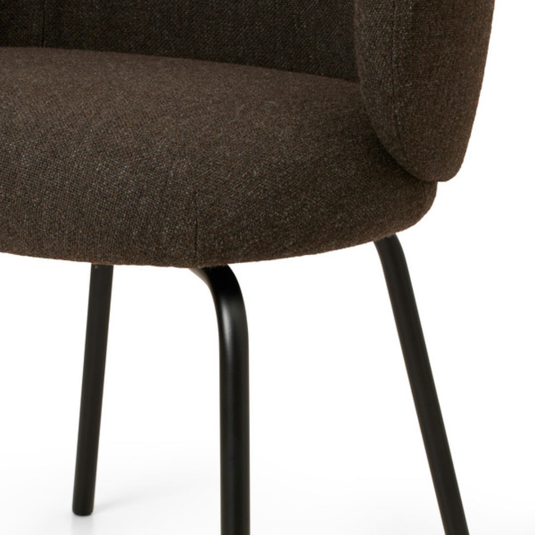 Rico Dining Chair - Hallingdal Dark Grey Brown/Black