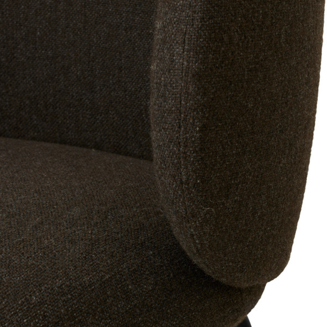 Rico Dining Chair - Hallingdal Dark Grey Brown/Black