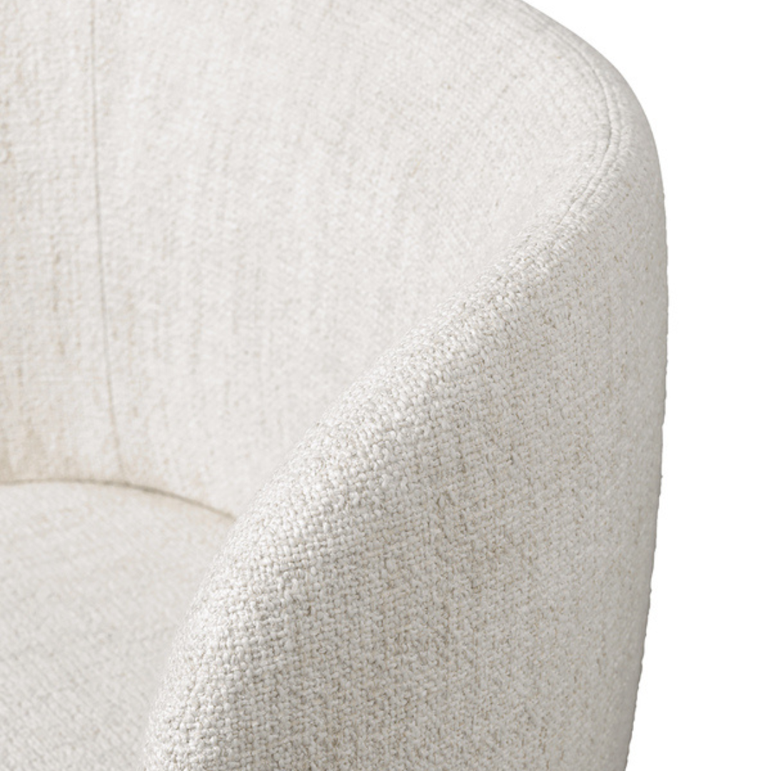 Rico Swivel Dining Chair - Bouclé Off-White