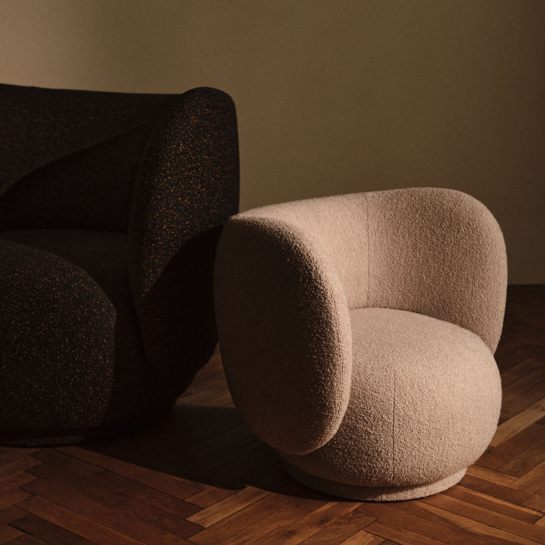 Ferm Living Rico Kids Lounge Chair - Soft Bouclé - Natural - Batten Home
