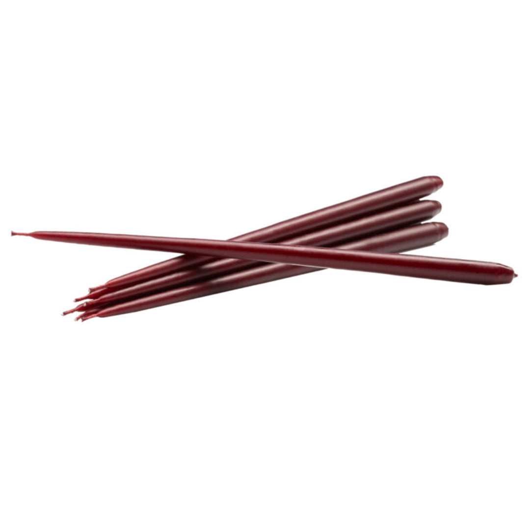 STOFF Nagel Taper Candle by Ester & Erik, Burgundy Red, Set of 6