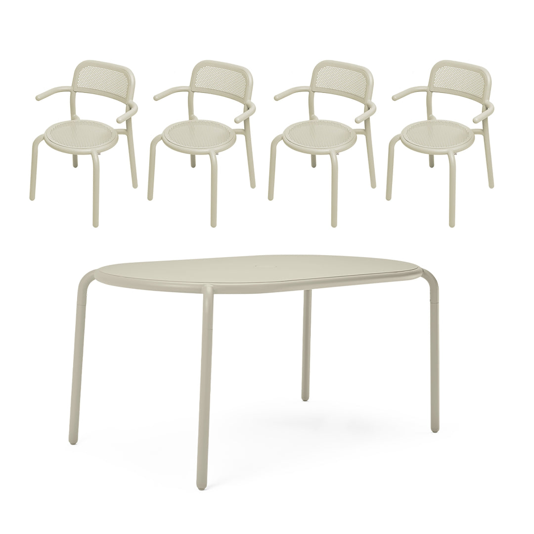 Toni Tavolo Table Set w/ 4 Armchairs