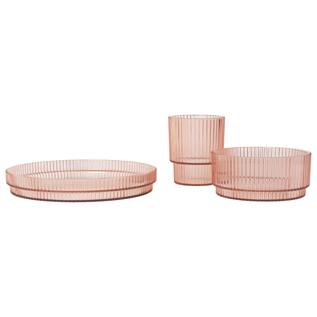 Ferm Living Ripple Kids Dinner Set - Blush - Batten Home