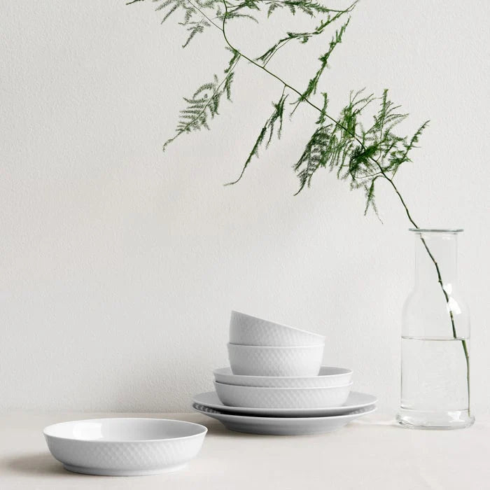 Lyngby Porcelain Rhombe Plate 21 White