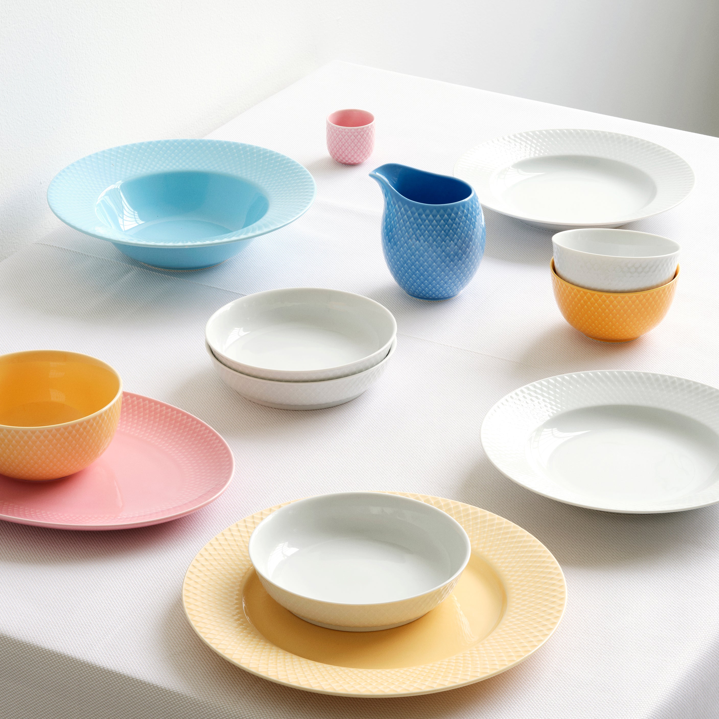 Lyngby Porcelain Rhombe Dinner Plate 27 Sand