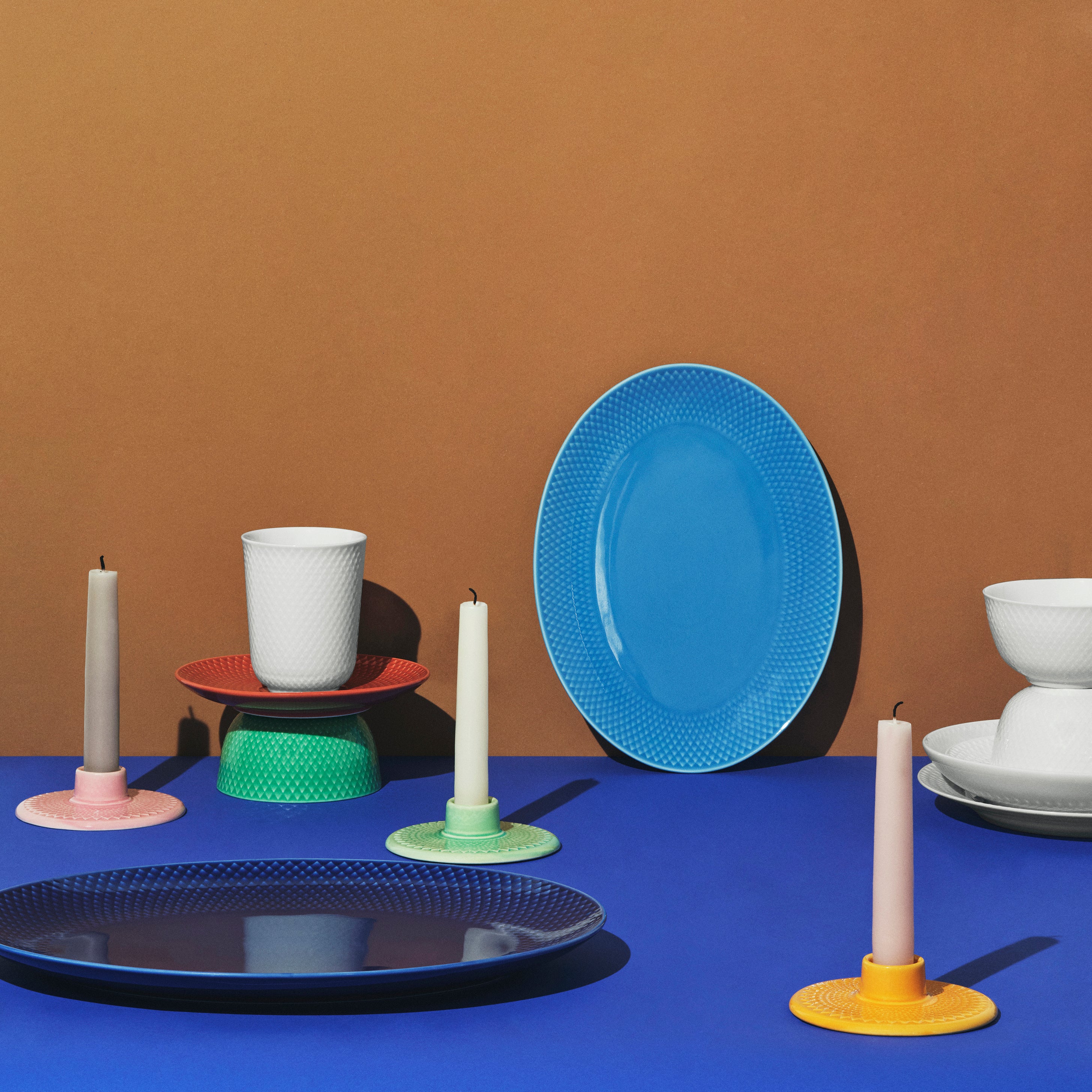 Lyngby Porcelain Rhombe Candle Holder