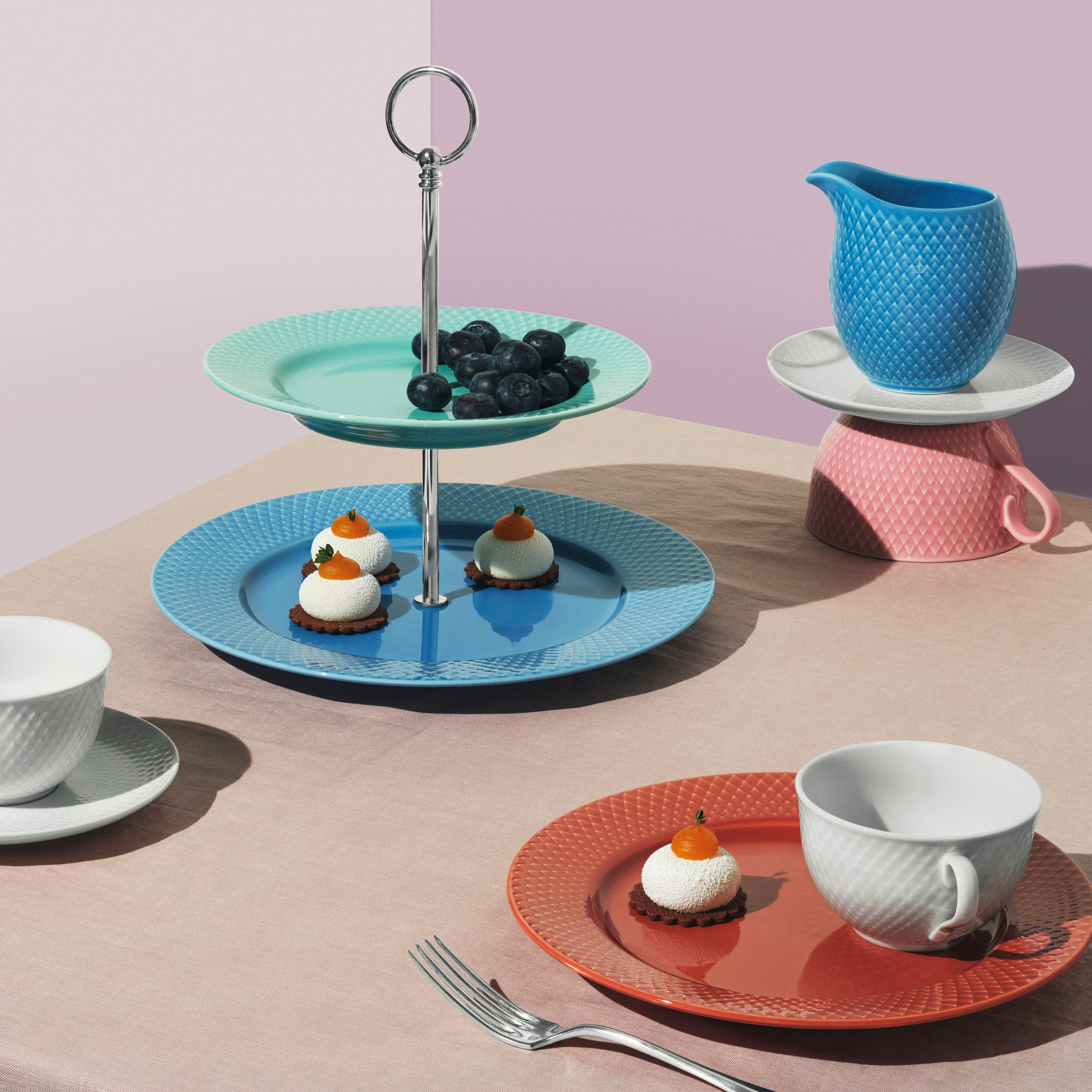 Lyngby Porcelain Rhombe Milk Jug