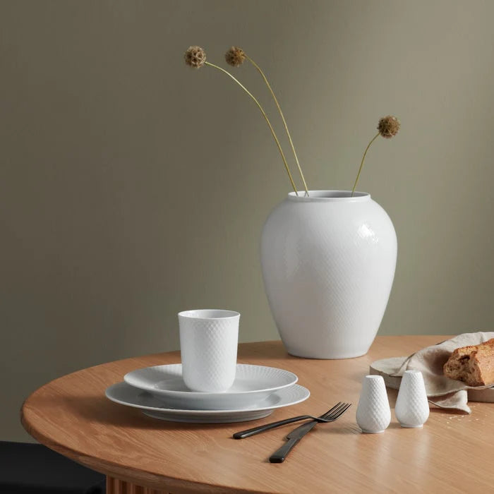 Lyngby Porcelain Rhombe Soup Plate White