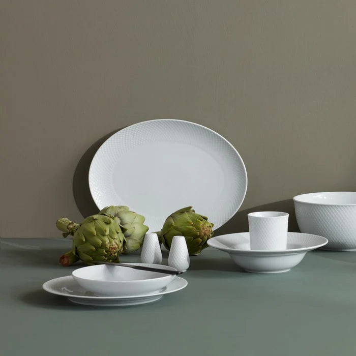 Lyngby Porcelain Rhombe Soup Plate White