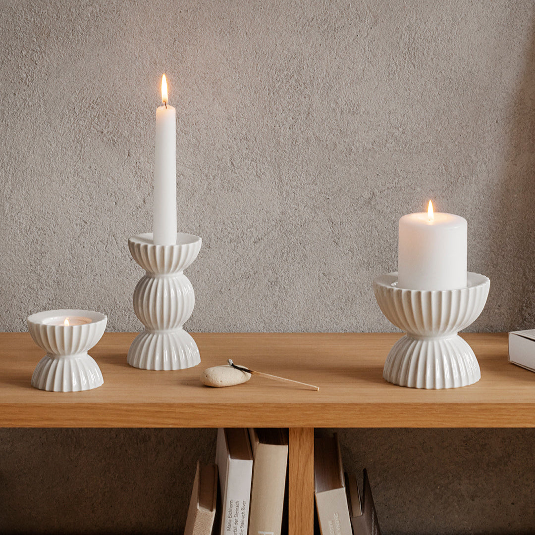 Lyngby Porcelain Tura Block Candle Holder