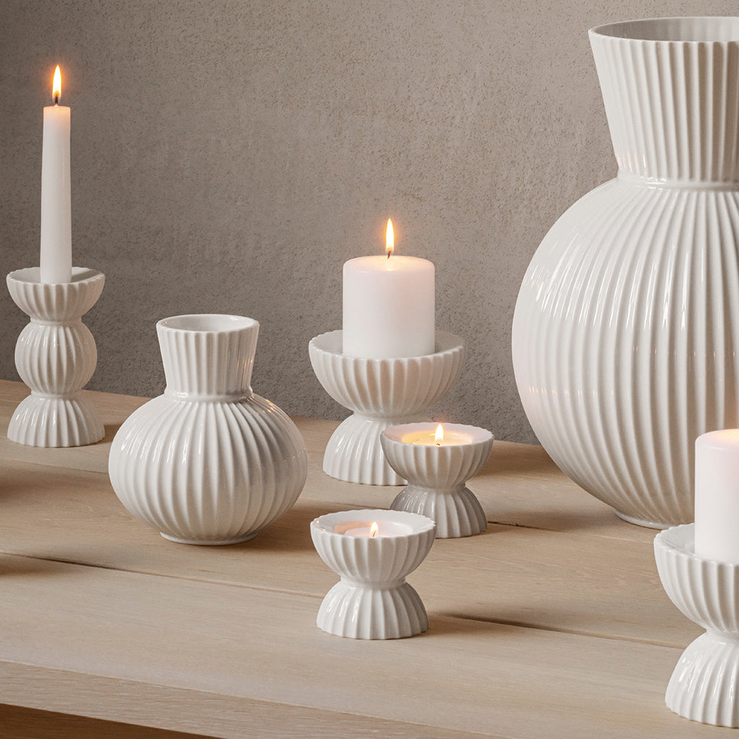 Lyngby Porcelain Tura Block Candle Holder