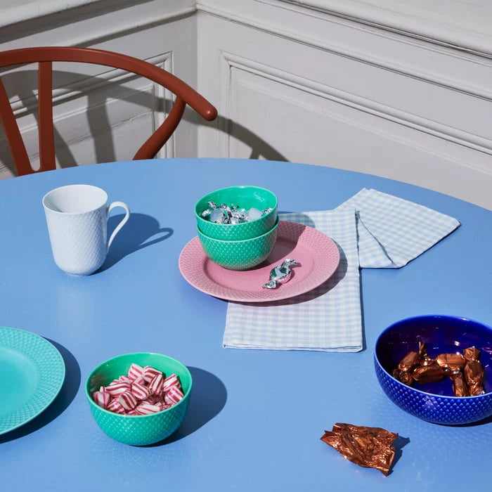 Lyngby Porcelain Rhombe Mug w/ Handle White