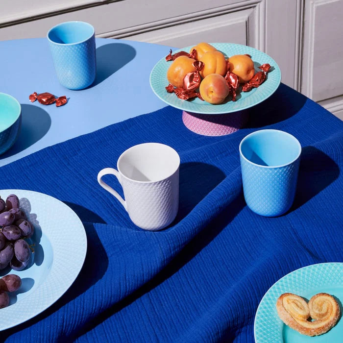 Lyngby Porcelain Rhombe Mug w/ Handle White