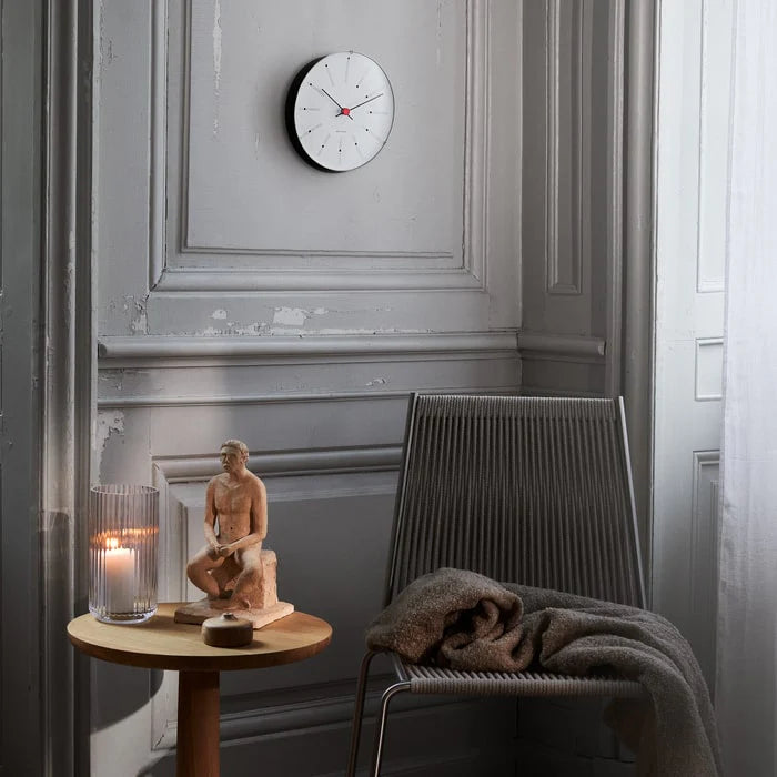 Bankers Wall Clock White/Black/Red