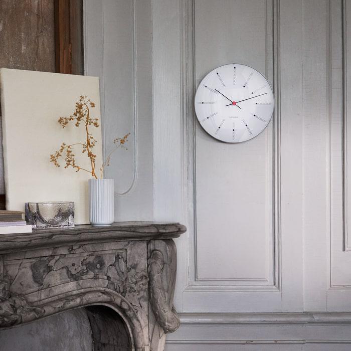 Bankers Wall Clock White/Black/Red