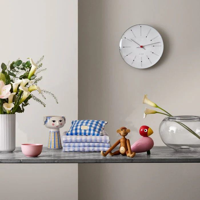 Bankers Wall Clock White/Black/Red