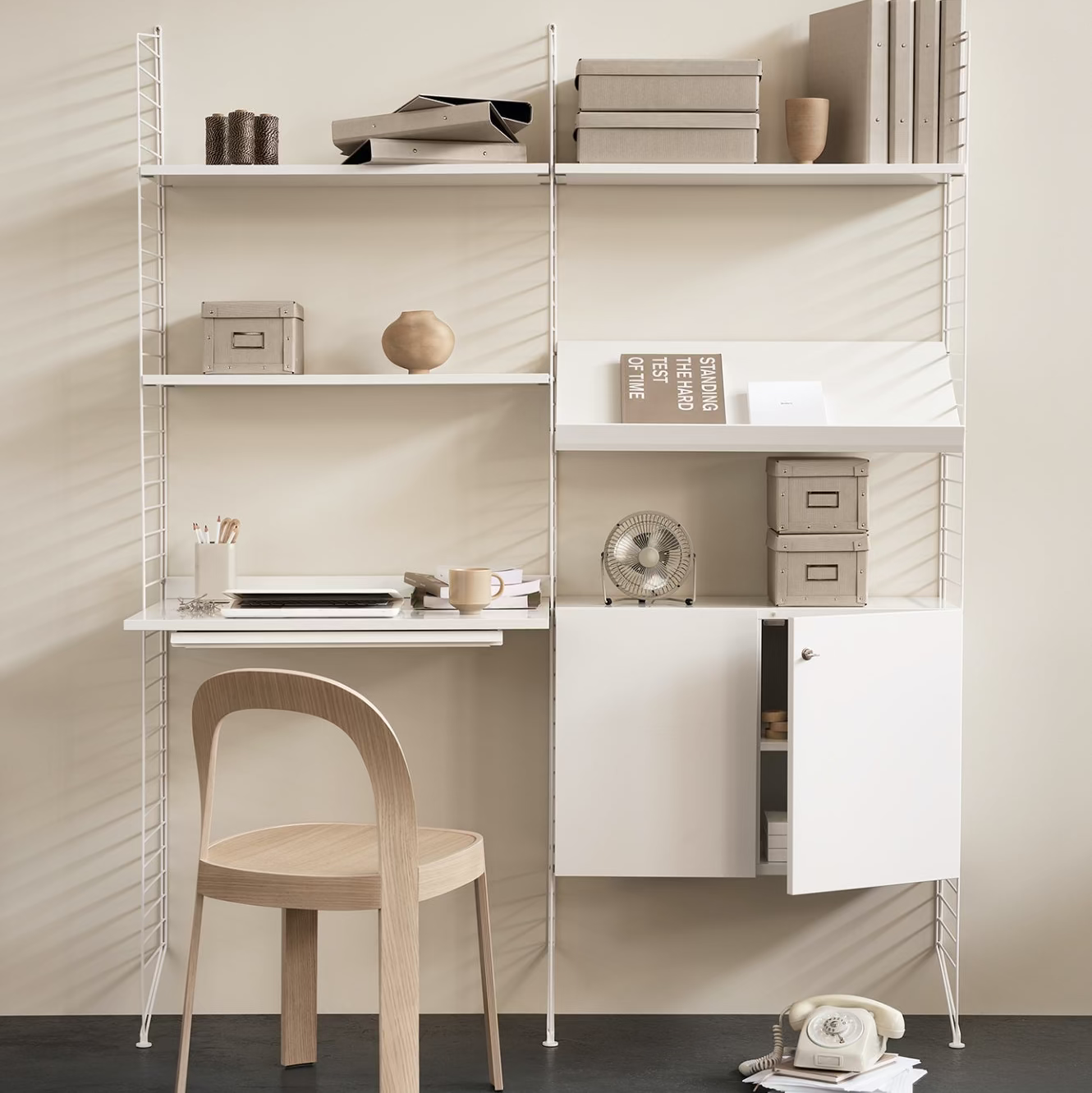 String Workspace Configuration w/ Cabinet with Lock