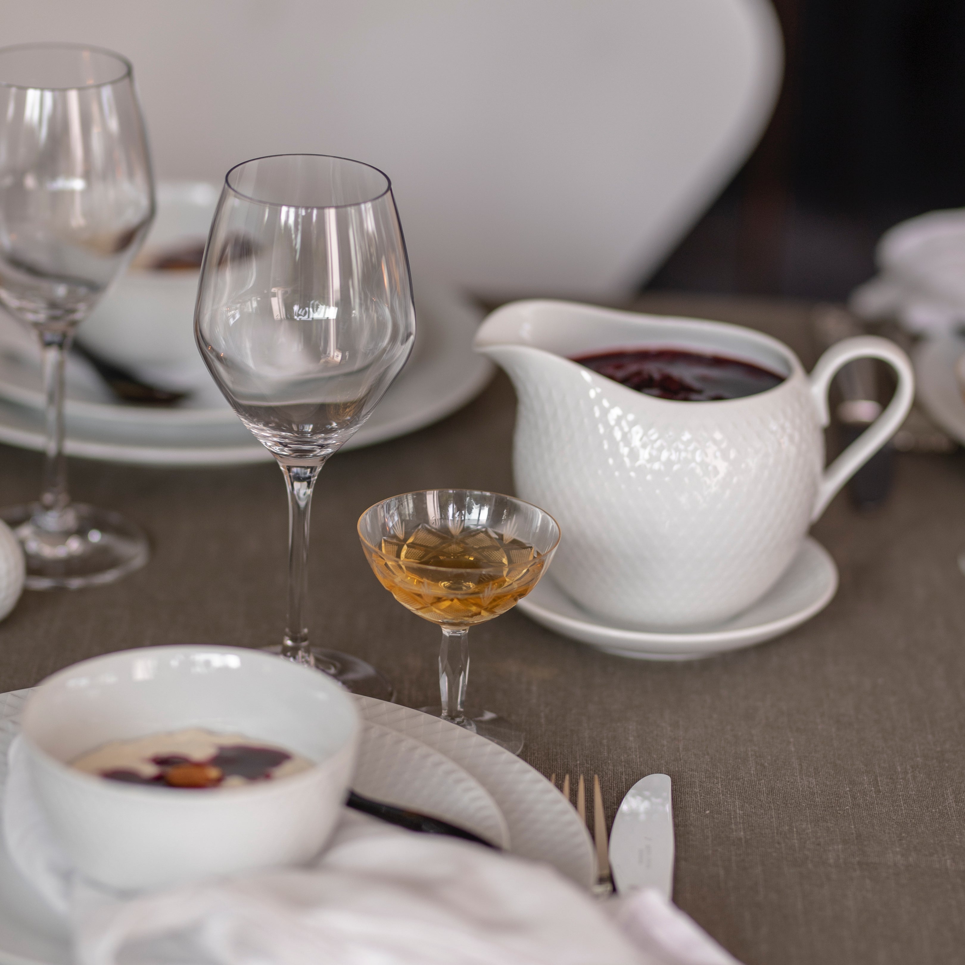 Lyngby Porcelain Rhombe Sauce Boat