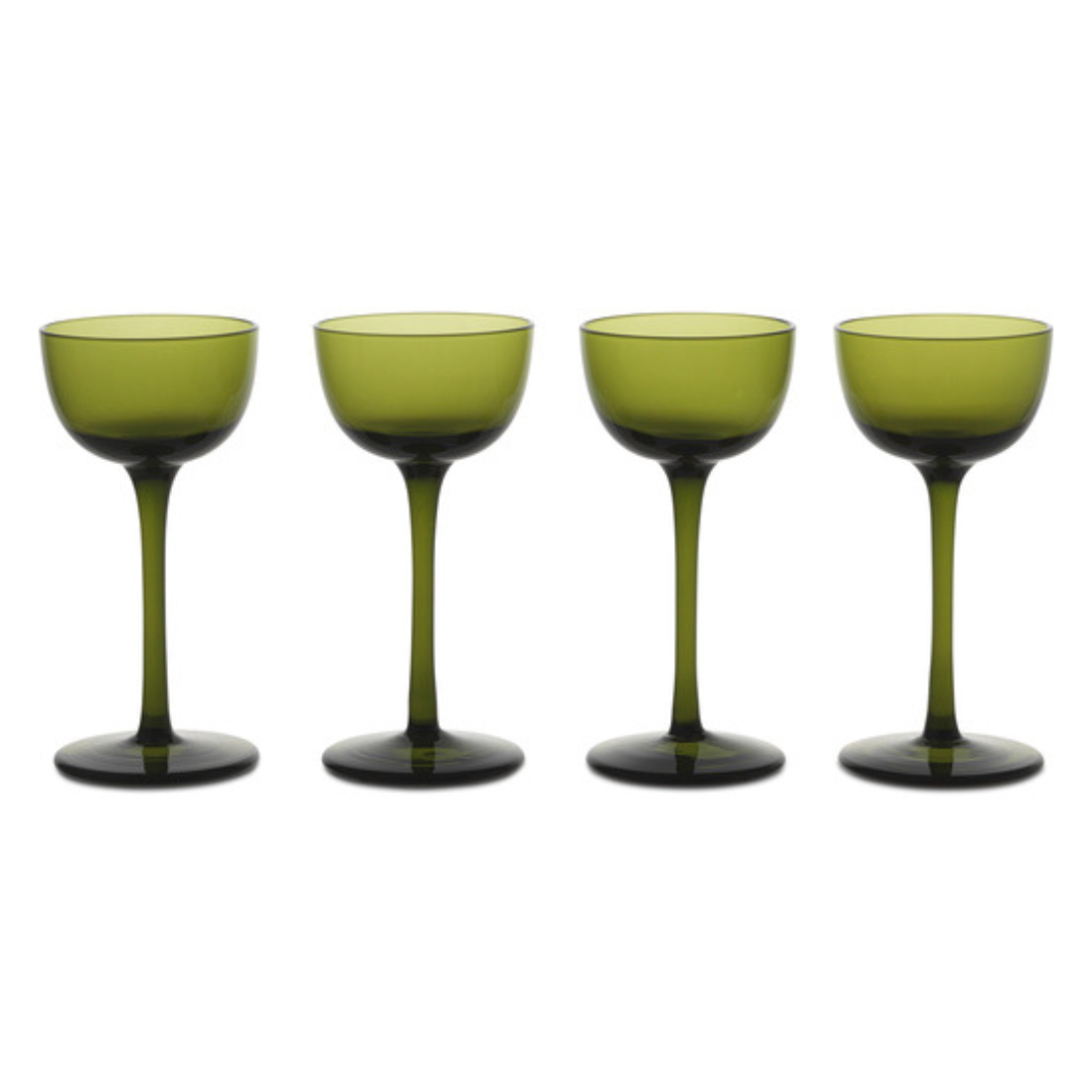 Host Liqueur Glasses - Set of 4 - Moss Green