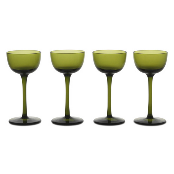 Host Liqueur Glasses - Set of 4 - Moss Green