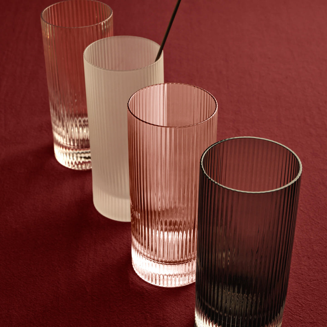 Ferm Living Ripple Highball Glasses - Set of 2 - Blush - Batten Home