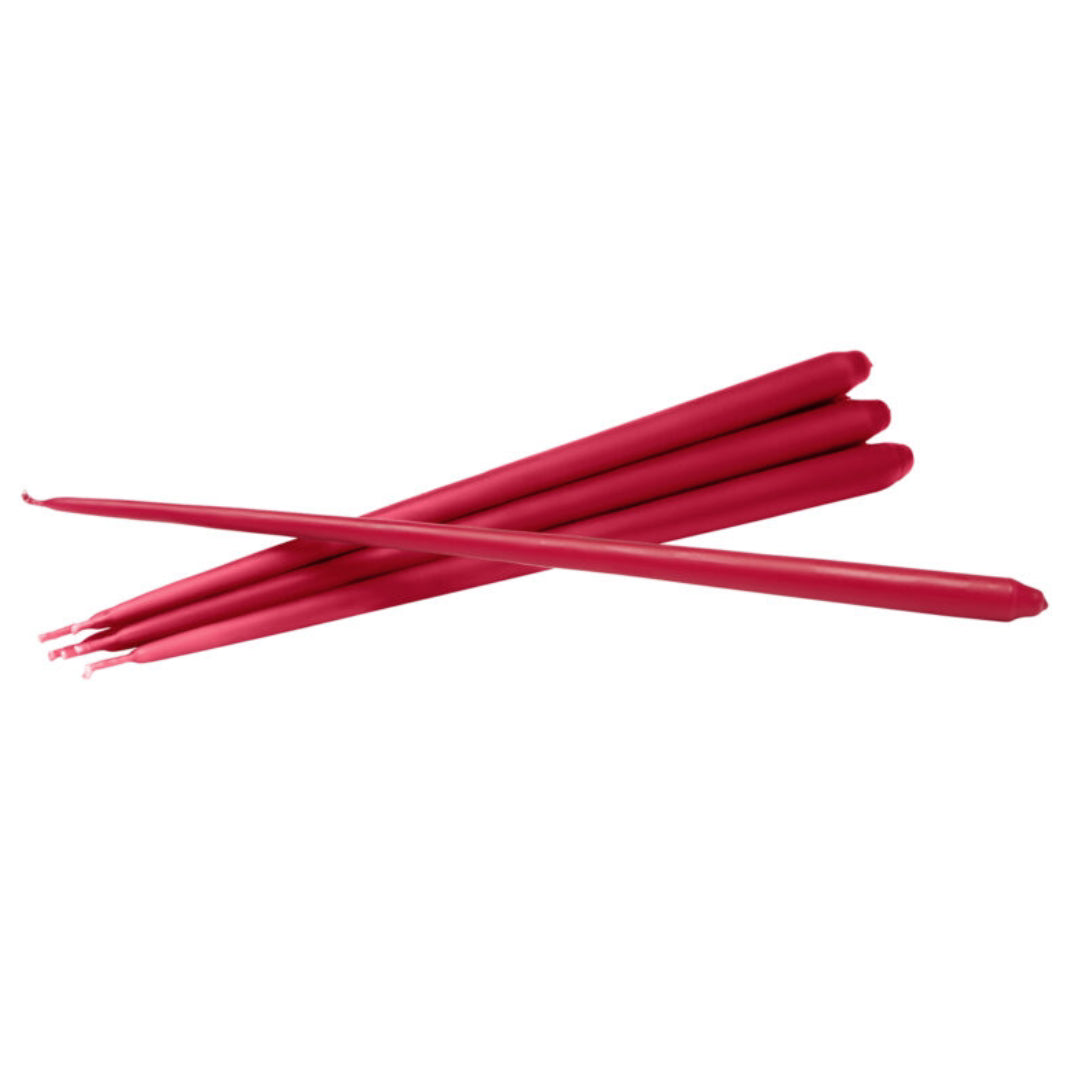 STOFF Nagel Taper Candle by Ester & Erik, Red, Set of 6