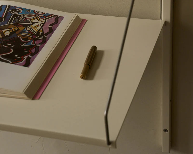 Shelf Library Desk Section │ H42.7 │ Warm White Steel