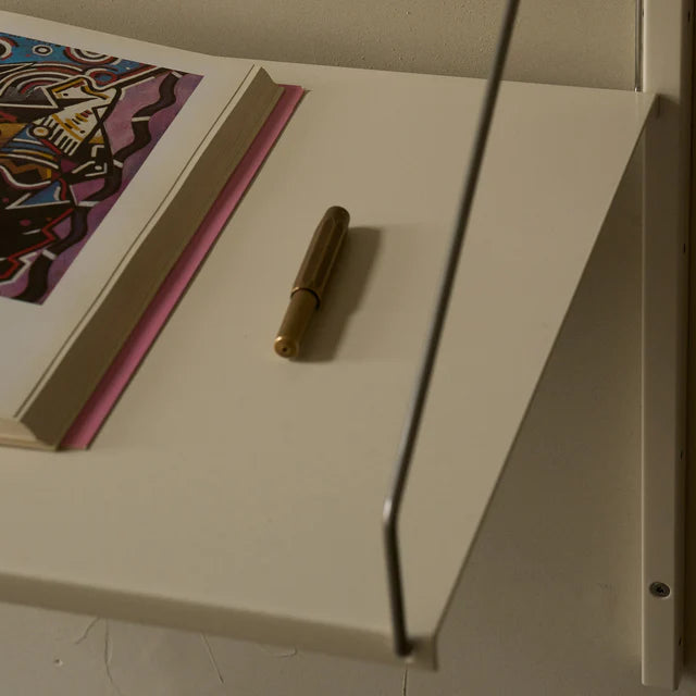 Shelf Library Desk Section │ H42.7 │ Warm White Steel