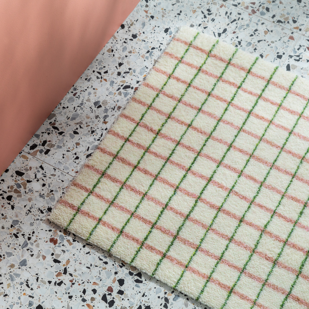 Grid Floor Mat - Lime Candycane