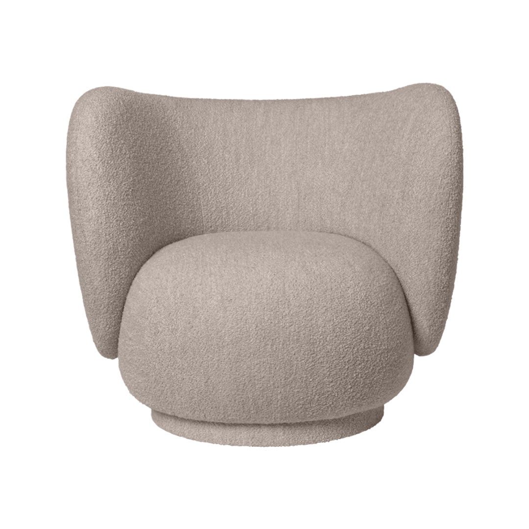 Ferm Living Rico Kids Lounge Chair - Soft Bouclé - Natural - Batten Home
