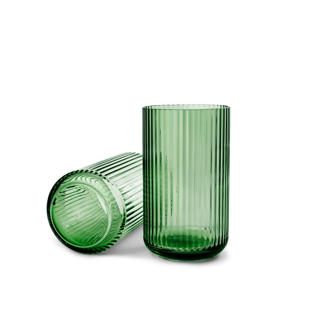 Lyngby Porcelain Glass Vase 25 Green