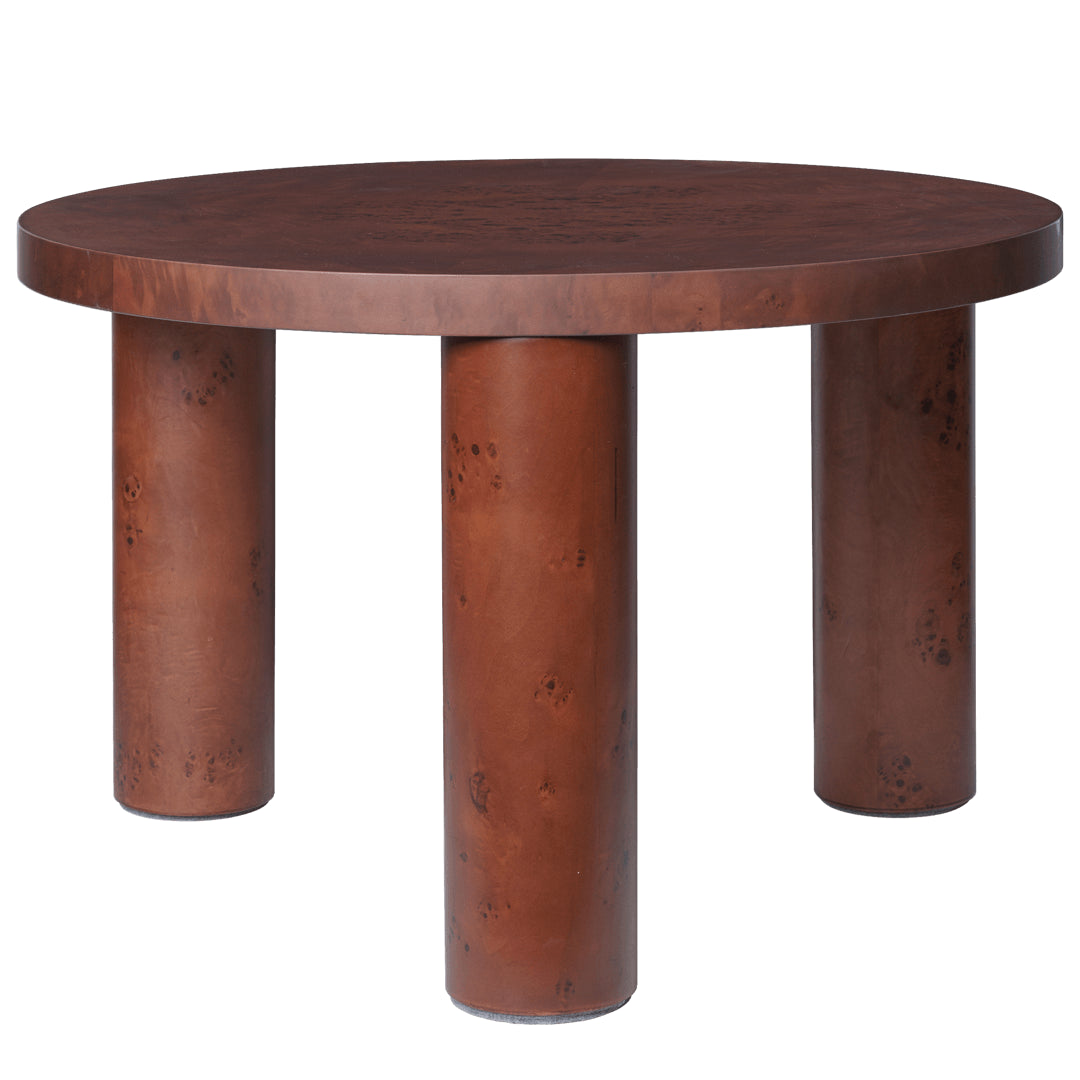 Post Coffee Table - Small - Dark Stained Burl