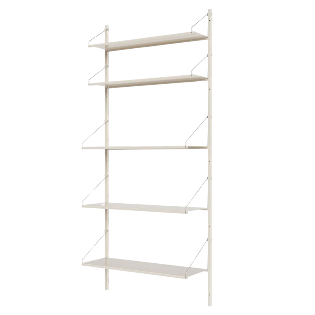Shelf Library Single Section │ H73 │ Warm White Steel