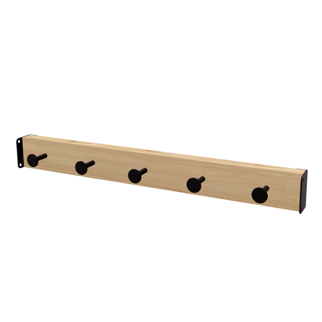 Branch Modular Hook Rail Blonde Ash/Black Brackets/Black Hooks - Gus Modern at Batten Home