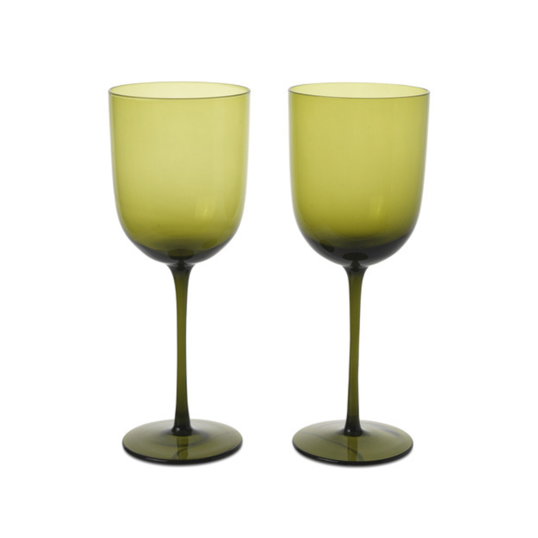 Ferm Living Host Red Wine Glasses - Set of 2 - Moss Green