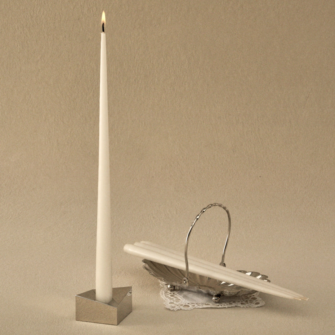 STOFF Nagel Reflect Candle Holder, Large, Chrome - Batten Home